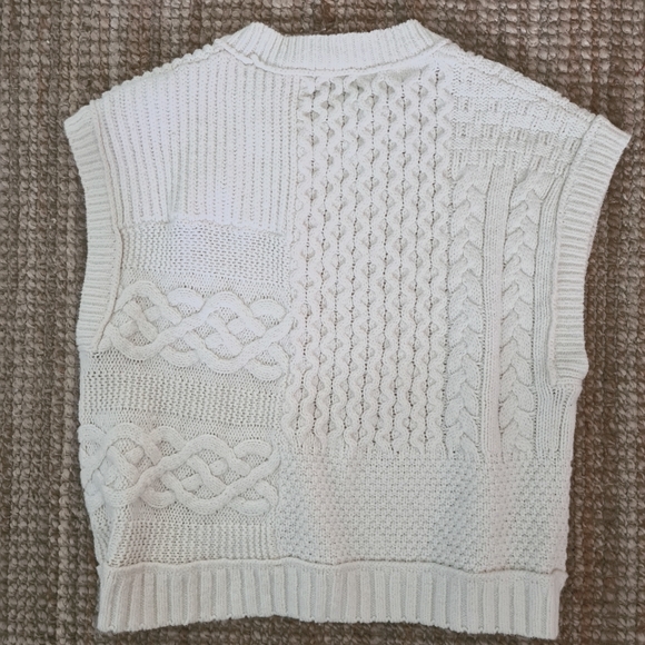 MADEWELL patchwork sweater vest cream size L - Picture 4 of 7